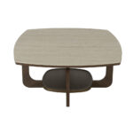 Artekko Stone Καφέ Τραπέζι Σαλονιού MDF με Όψη Πέτρας στην Επιφάνεια (90x90x42)cm