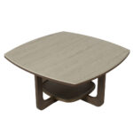 Artekko Stone Καφέ Τραπέζι Σαλονιού MDF με Όψη Πέτρας στην Επιφάνεια (90x90x42)cm