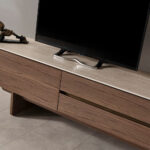 Artekko Stone Καφέ Έπιπλο Τηλεόρασης MDF με Όψη Πέτρας στην Επιφάνεια (210x48x60)cm