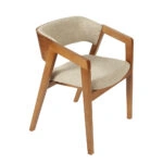 Artekko Acelya Ξύλινη Καρέκλα με Μπεζ Ύφασμα (58x50x77)cm