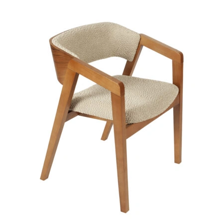 Artekko Acelya Ξύλινη Καρέκλα με Μπεζ Ύφασμα (58x50x77)cm