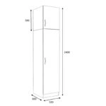 Ντουλάπα ρούχων Victoria Megapap μονόφυλλη με πατάρι χρώμα καρυδί 50x60x240εκ.