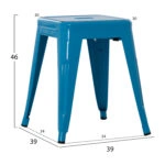 ΣΚΑΜΠΟ ΜΕΤΑΛΛΙΚΟ MELITA HM0096.48 ΣΕ ΜΠΛΕ ΧΡΩΜΑ 39x39x46Υεκ.