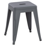 ΣΚΑΜΠΟ ΜΕΤΑΛΛΙΚΟ MELITA HM0096.50 ΣΕ ΓΚΡΙ ΜΑΤ ΧΡΩΜΑ 39x39x46Υεκ.