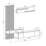 ΣΥΝΘΕΣΗ ΤΗΛΕΟΡΑΣΗΣ DORT HM18076.01 ΜΕΛΑΜΙΝΗ ΣΕ ΣΟΝΑΜΑ-ΛΕΥΚΟ 249.5x42.2x199.5Υεκ