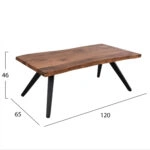 ΤΡΑΠΕΖΙ ΣΑΛΟΝΙΟΥ JOSINA ΜΑΣΙΦ ΞΥΛΟ ΑΚΑΚΙΑΣ 120x65x46Yεκ. HM8365.11