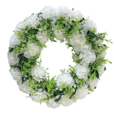 ΣΤΕΦΑΝΙ ΛΟΥΛΟΥΔΙΩΝ ΛΕΥΚΟ ΓΑΡΥΦΑΛΛΑ - Φ44cm 16/ΚΙΒ