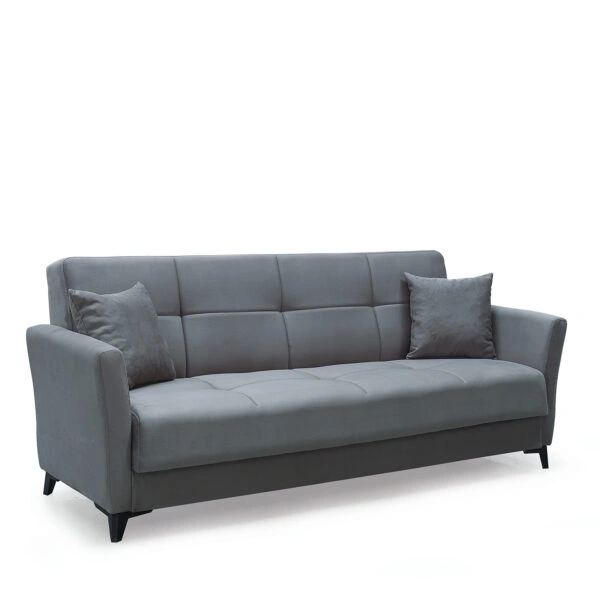 Καναπές Κρεβάτι Τριθέσιος  JAVIER 3S Γκρι 210x84x86cm
