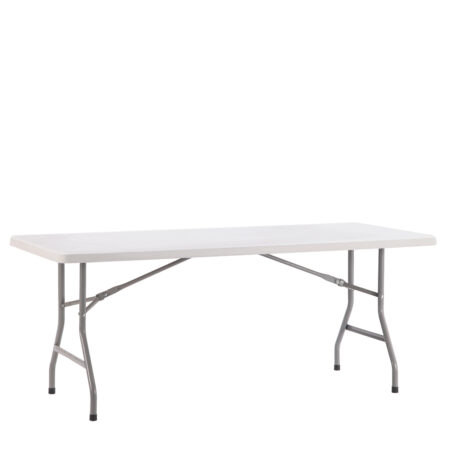 Τραπέζι Catering ArteLibre POPLAR Πτυσσόμενο (Όχι Βαλίτσα) Λευκό/Γκρι HDPE/Μέταλλο 180x75x74cm