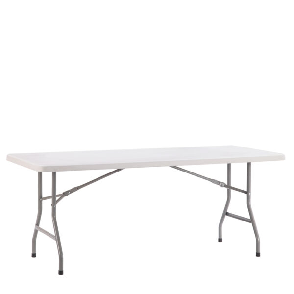 Τραπέζι Catering POPLAR Πτυσσόμενο Λευκό/Γκρι HDPE/Μέταλλο 180x75x74cm