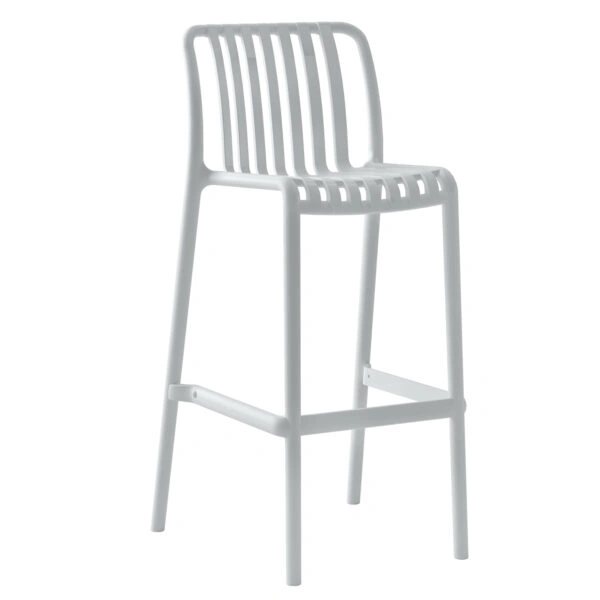 Σκαμπό Bar  TAHITI Λευκό PP 47x38x102cm