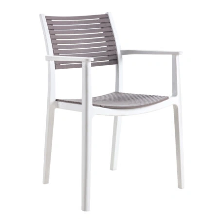 Πολυθρόνα Κήπου ArteLibre GALAPAGOS Λευκό/Γκρι PP 55x56.5x85cm