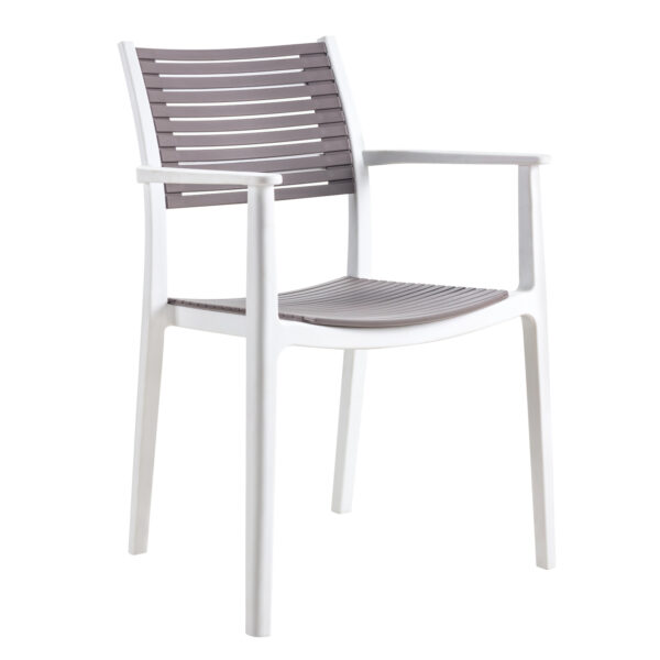 Πολυθρόνα Κήπου ArteLibre GALAPAGOS Λευκό/Γκρι PP 55x56.5x85cm
