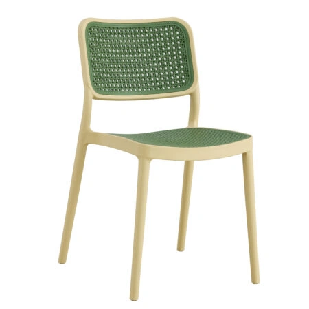 Καρέκλα Κήπου CAYMAN Μπεζ/Λαδί PP 52.5x51x80cm