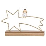 Stand Relief (Led) Shooting Αστέρι Άγγελος Motif Μέταλλο Χρυσό PU 4 27.2X5x16.5cm