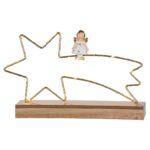 Stand Relief (Led) Shooting Αστέρι Άγγελος Motif Μέταλλο Χρυσό PU 4 27.2X5x16.5cm