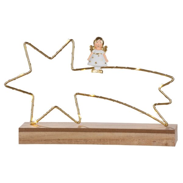 Stand Relief (Led) Shooting Αστέρι Άγγελος Motif Μέταλλο Χρυσό PU 4 27.2X5x16.5cm