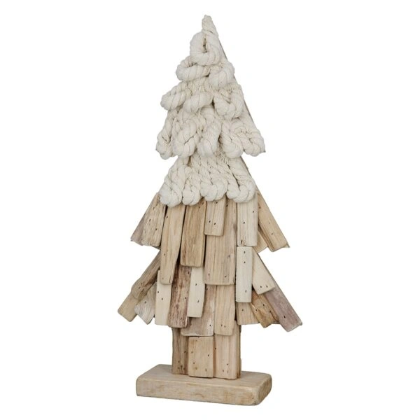 Stand Relief Χριστουγεννιάτικο Δέντρο "Corda" Ξύλο Ecru PU 20x8x40cm