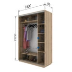 Ντουλάπα Diamont Σονόμα 150x60x220cm