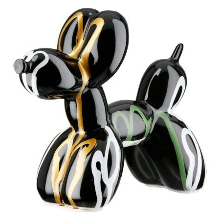 Figure Dog Balloon Dog Κεραμικό Πολύχρωμο Μαύρο 19X8X15Cm 19X8X15Cm