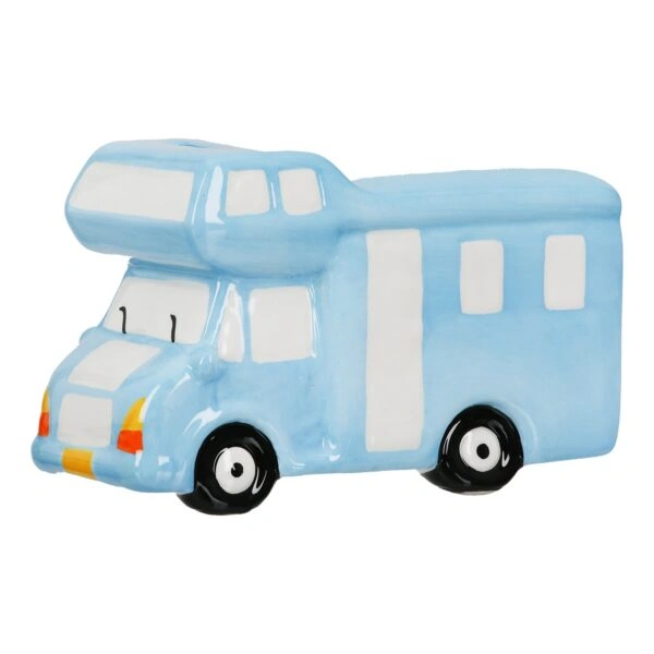 Money Box Αυτοκινούμενο τροχόσπιτο Κεραμικό Μπλε 15X7X9Cm 15X7X9Cm