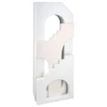Βάζο Σπίτι "Faccia" Σπίτι Motif Staircase Κεραμικό Λευκό PU 14x8.5x40cm