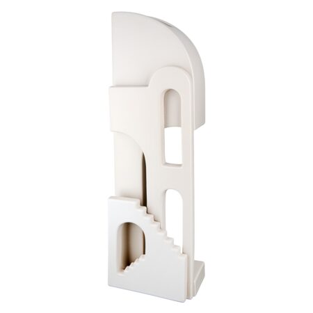 Βάζο "Faccia" Σπίτι Motif Staircase Κεραμικό Beige PU 13x8.5x46cm