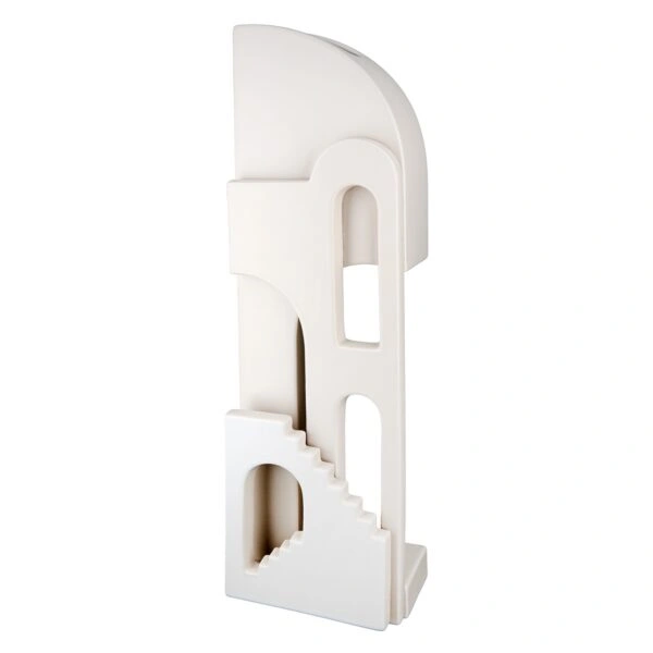 Βάζο "Faccia" Σπίτι Motif Staircase Κεραμικό Beige PU 13x8.5x46cm