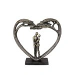 Γλυπτό Καρδιά "Love Tree" Couple Motif Πολυρεζίνη Μπρούντζινο PU 32X8x31.5cm