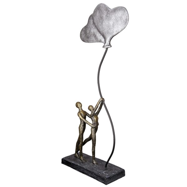 Γλυπτό "Love Balloon" Couple Motif Πολυρεζίνη Μπρούντζινο PU 20x7.5x48cm