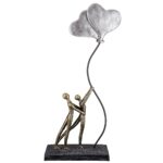 Γλυπτό "Love Balloon" Couple Motif Πολυρεζίνη Μπρούντζινο PU 20x7.5x48cm