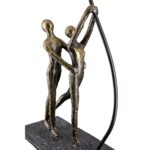 Γλυπτό "Love Balloon" Couple Motif Πολυρεζίνη Μπρούντζινο PU 20x7.5x48cm