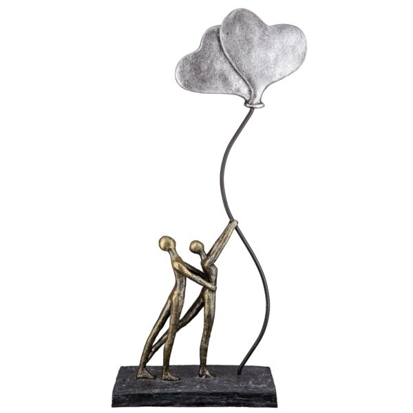 Γλυπτό "Love Balloon" Couple Motif Πολυρεζίνη Μπρούντζινο PU 20x7.5x48cm
