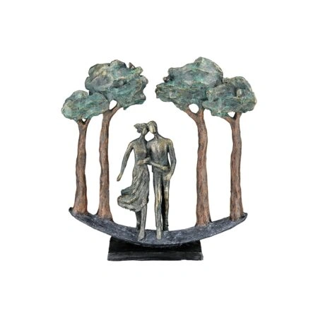 Γλυπτό "Under Trees" Couple Motif Πολυρεζίνη Μπρούντζινο PU 29x7x30cm