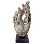 Γλυπτό "Female Mask" Face Motif Πολυρεζίνη Μπρούντζινο PU 15x10x31.5cm