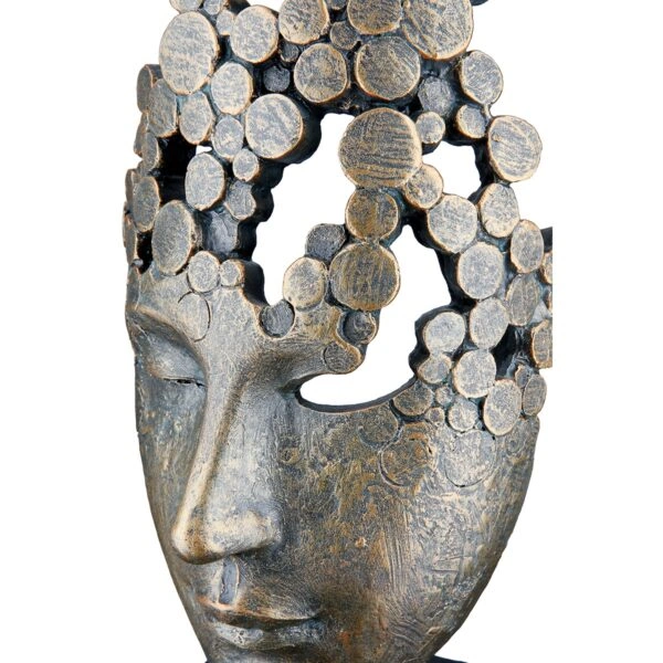 Γλυπτό "Female Mask" Face Motif Πολυρεζίνη Μπρούντζινο PU 15x10x31.5cm