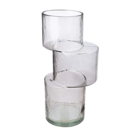 Βάζο 'Levels' Γυαλί Γκρι 11.5x13.5x28.5cm