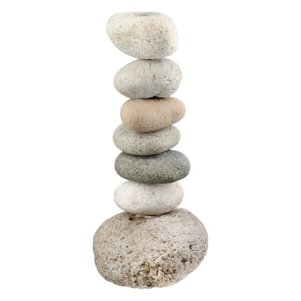 Κηροπήγιο Φυσική Πέτρα Γκρι Φυσικά Χρώματα 11X9X23Cm 11X9X23Cm