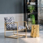 Artekko Tree Χρυσό Βοηθητικό Τραπέζι Σκαμπό από Μαγνήσιο (34.3x33x50.8)cm