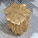 Artekko Tree Χρυσό Βοηθητικό Τραπέζι Σκαμπό από Μαγνήσιο (34.3x33x50.8)cm