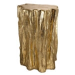 Artekko Tree Χρυσό Βοηθητικό Τραπέζι Σκαμπό από Μαγνήσιο (34.3x33x50.8)cm