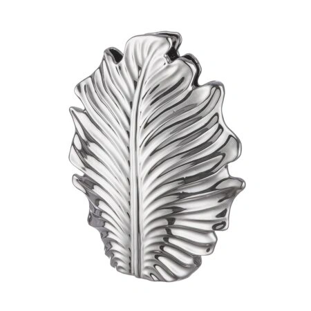 Βάζο Φύλλο 'Monstera' Κεραμικό Ασημί 9.5x30.5x37.5cm