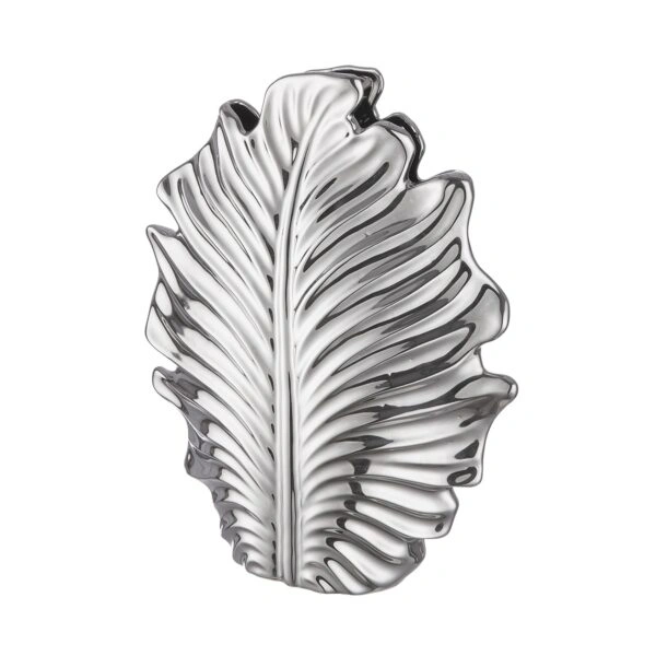Βάζο Leaf "Monstera" Κεραμικό Ασημένιο PU 30.5x9.5x37.5cm