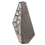 Βάζο Κεραμικό Ασημί χρώμα 21X8X36Cm 21X8X36Cm