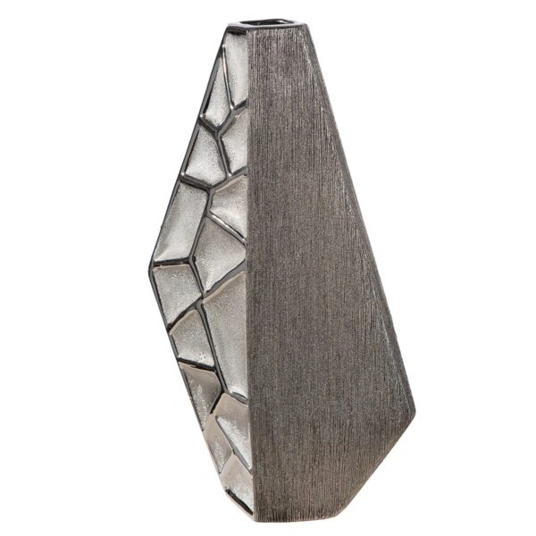 Βάζο Κεραμικό Ασημί χρώμα 21X8X36Cm 21X8X36Cm