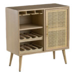 Artekko Cons Μπουφές Κάβα MDF Ψάθα Φυσική Απόχρωση (75x36x78)cm