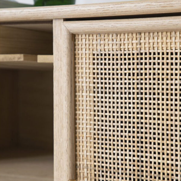 Artekko Cons Μπουφές Κάβα MDF Ψάθα Φυσική Απόχρωση (75x36x78)cm