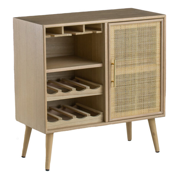 Artekko Cons Μπουφές Κάβα MDF Ψάθα Φυσική Απόχρωση (75x36x78)cm