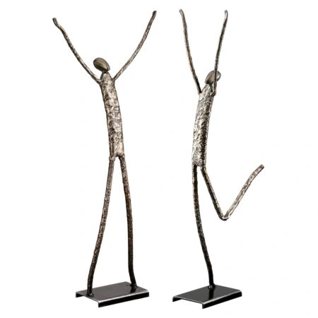 Φιγούρα Άτομο 'Emotion' Μέταλλο Ασημί 2Τμχ 5.5x17x36cm