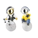 Φιγούρα Astronaut "Apollo" Πολυρεζίνη Γκρι Λευκό Yellow PU 2 Pcs. Assorted 11.5x13x23cm